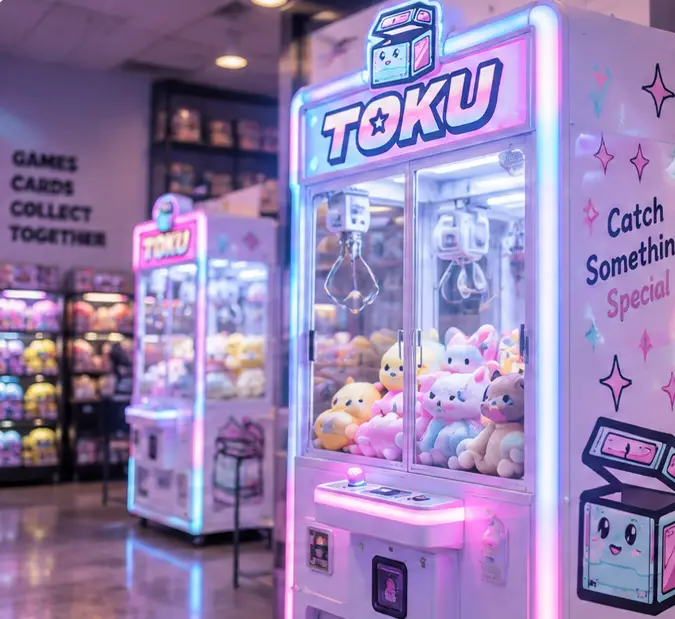 Example of a Toku Crane Claw Machine in an establishment